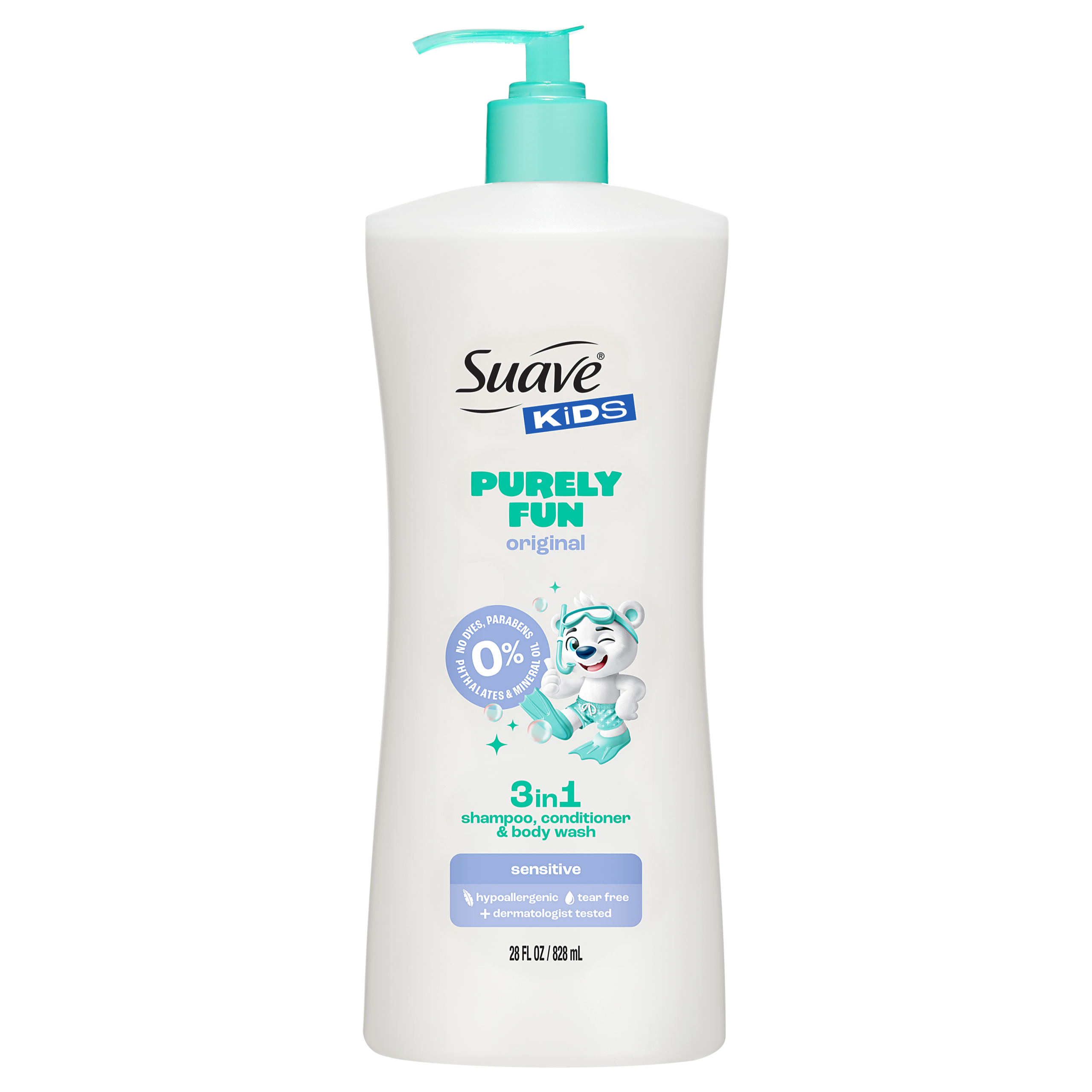 Purely Fun Moisturizing 3-in-1 Shampoo. Conditioner. Body Wash